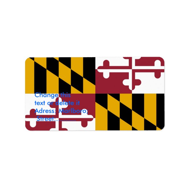 Custom Label with Flag of Maryland, U.S.A. (Front)