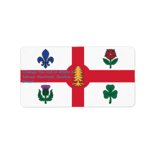 Custom Label with Flag of Montreal, Canada
