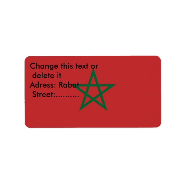 Custom Label with Flag of Morocco (Front)