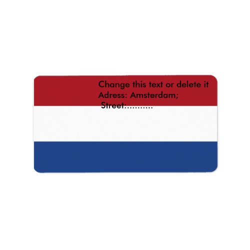 Custom Label with Flag of Netherlands