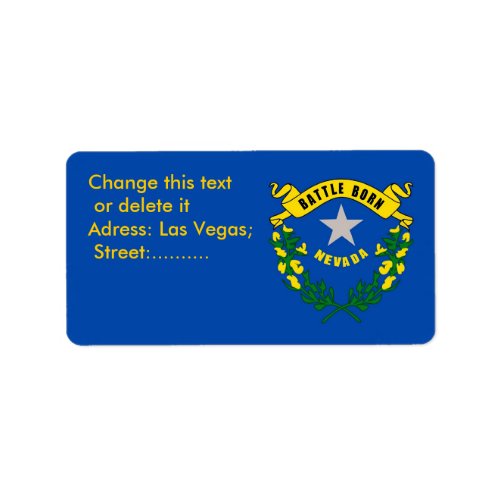 Custom Label with Flag of Nevada USA
