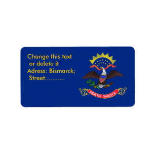 Custom Label with Flag of North Dakota, U.S.A.