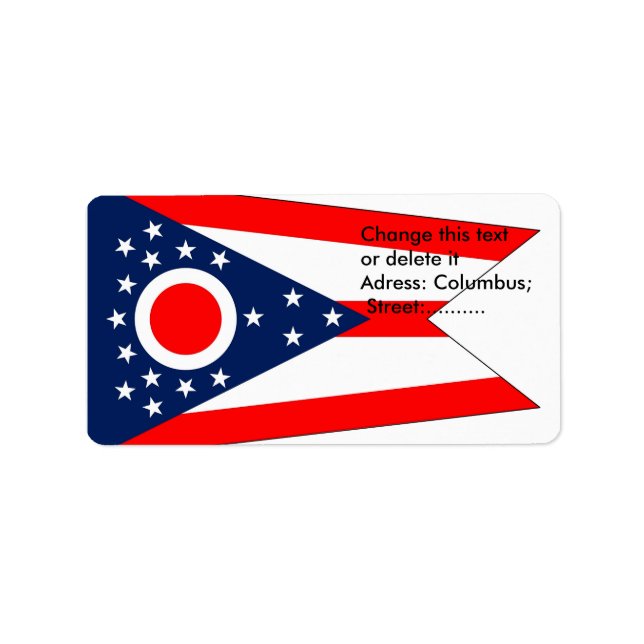 Custom Label with Flag of Ohio, U.S.A. (Front)