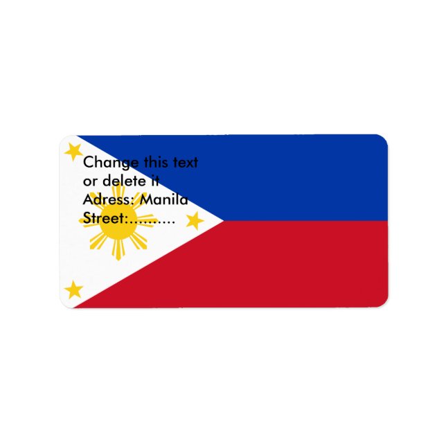 Custom Label with Flag of Philippines (Front)