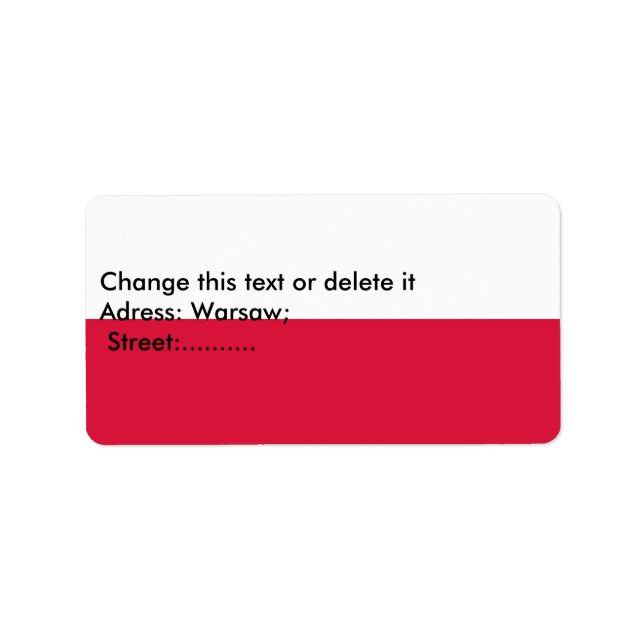 Custom Label with Flag of Poland (Front)