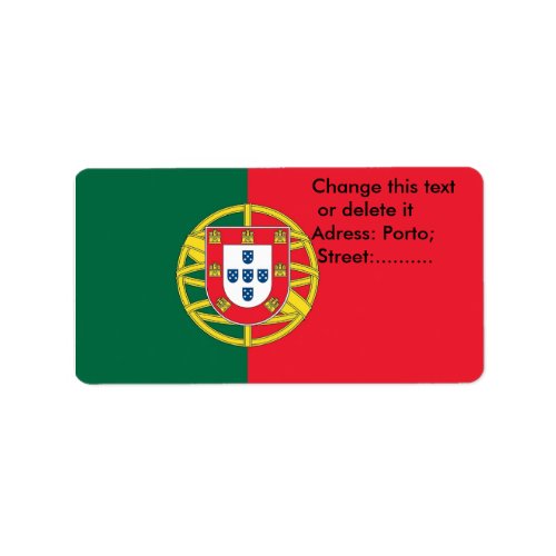 Custom Label with Flag of Portugal