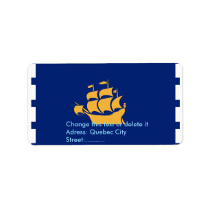 Custom Label with Flag of Quebec City, Canada