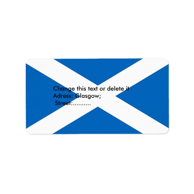 Custom Label with Flag of Scotland (Front)