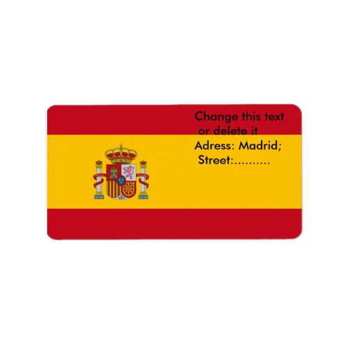 Custom Label with Flag of Spain