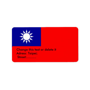 Custom Label with Flag of Taiwan