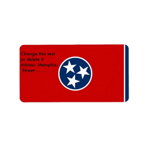 Custom Label with Flag of Tennessee USA