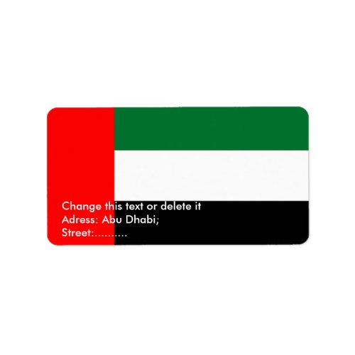 Custom Label with Flag of United Arab Emirates