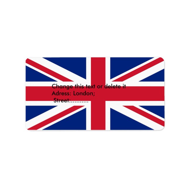 Custom Label with Flag of United Kingdom (Front)