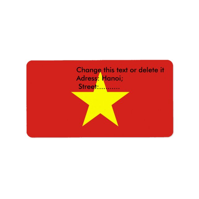 Custom Label with Flag of Vietnam (Front)