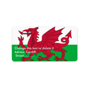 Custom Label with Flag of Wales