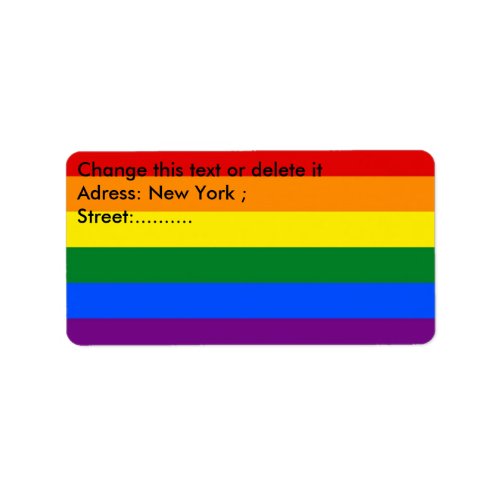 Custom Label with LGBT Rainbow Flag