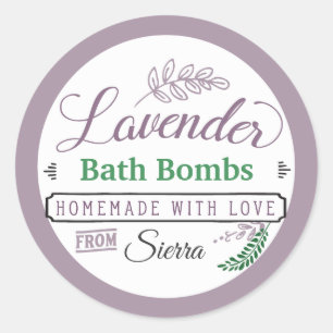 Custom Labels for Bath Products Lavendar Scented