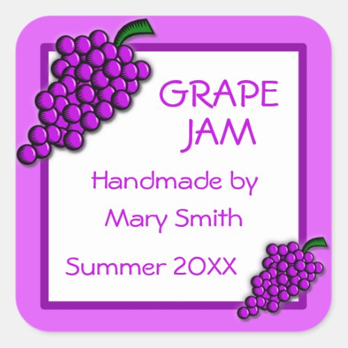 Custom Labels for Homemade Grape Jam