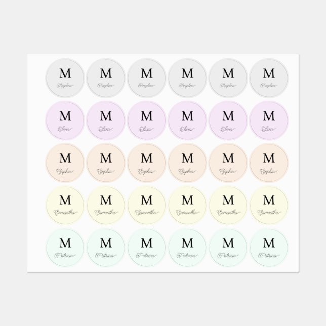 Custom Labels Personalized Size And Name (Sheet)