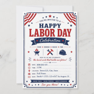 Custom Labor Day BBQ Party Invitation