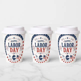 Custom Labor Day Paper Cups for Patriotic BBQ