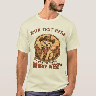 Custom Labrador Cowboy Dog Mom Dad T-Shirt