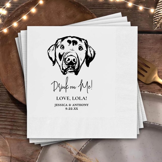 Custom Labrador Dog Personalized Drink on Me Napkins (Creator Uploaded)