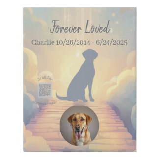 Custom Labrador Retriever Memorial Canvas Rainbow