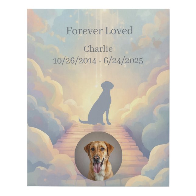 Custom Labrador Retriever Rainbow Bridge Canvas (Front)