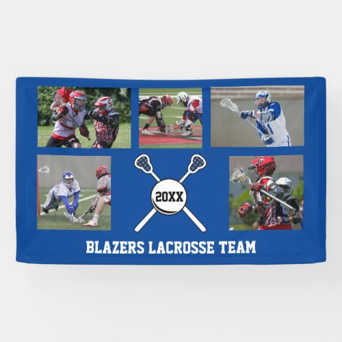 Custom Lacrosse Photo Collage Team Player Name Banner