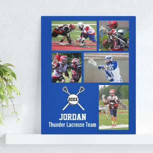 Custom Lacrosse Photo Collage Team Player Name Canvas Print