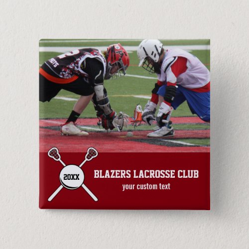 Custom Lacrosse Photo Collage Team Player Name Pinback Button