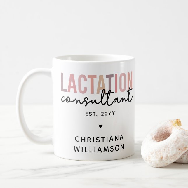 Custom Lactation Consultant Specialist IBCLC Coffee Mug (With Donut)