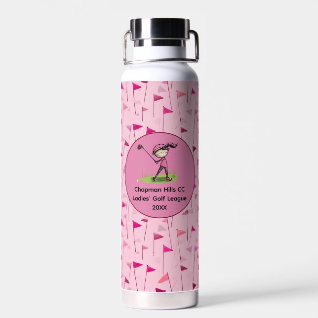 Custom Ladies Golf League Water Bottle (Back)
