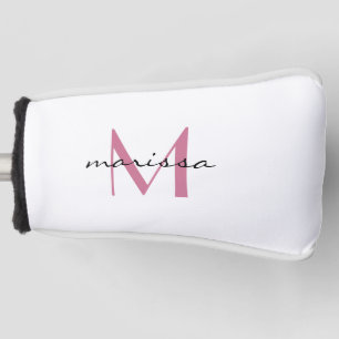 Custom Ladies Pink Name Monogram Putter Cover