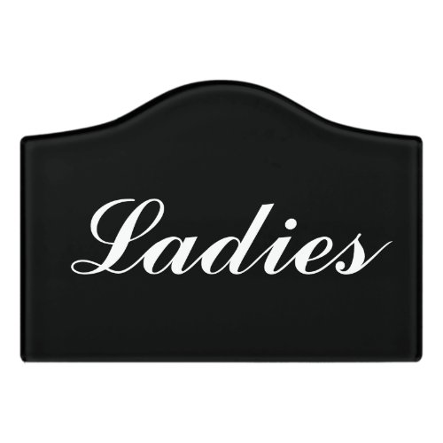 Custom ladies room door sign for restroom washroom