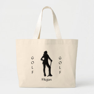 Custom Lady Golf Silhouette Tote Bag
