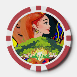 Custom Lady Luck 2 Couple's Game Night  Poker Chips
