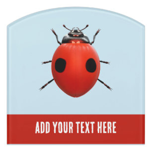 Custom Ladybug Kids Room Door Sign