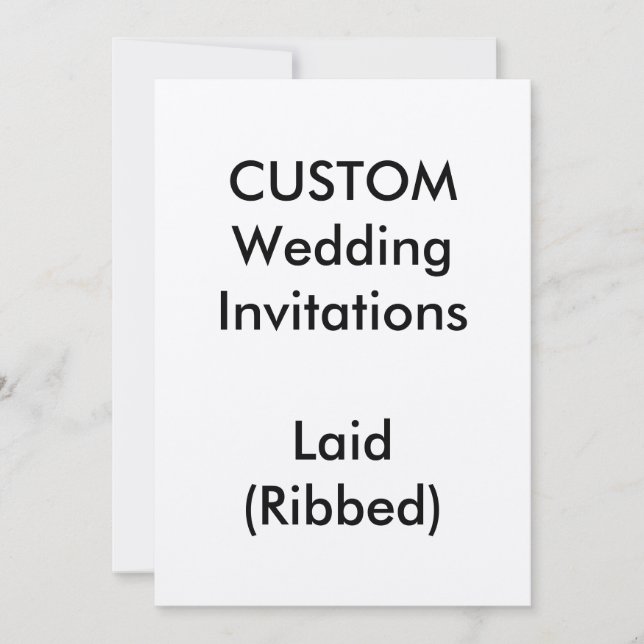 Custom LAID (RIBBED) Wedding Invitations 5"x7" (Front)