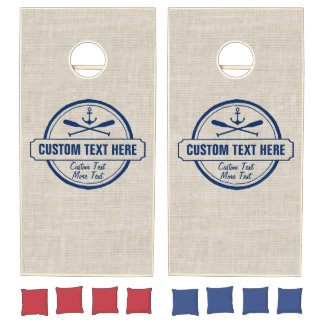 Custom Lake, Beach House & Boat Nautical Anchor Cornhole Set
