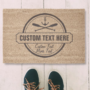 Custom Lake, Beach House & Boat Nautical Anchor Fiber Doormat
