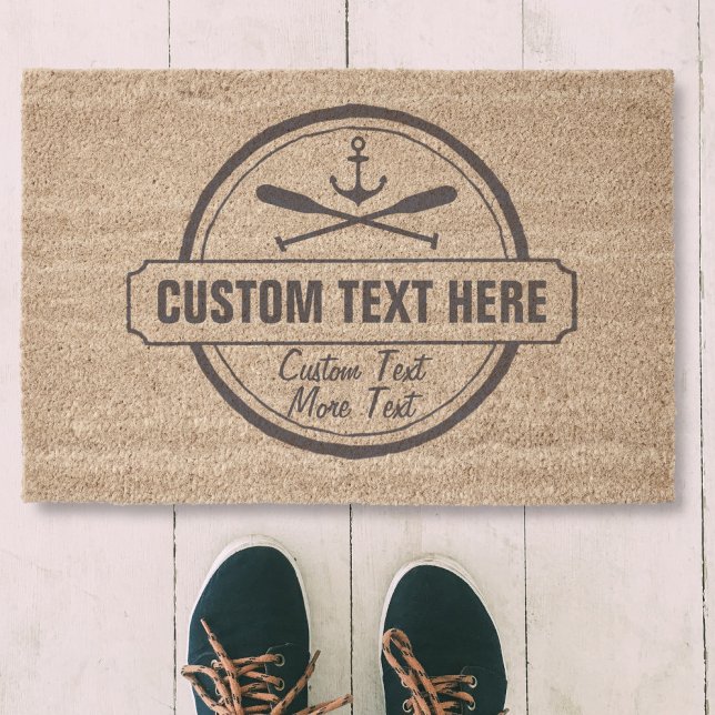 Custom Lake, Beach House & Boat Nautical Anchor Fiber Doormat (Creator Uploaded)