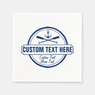 Custom Lake, Beach House & Boat Nautical Anchor Paper Napkins