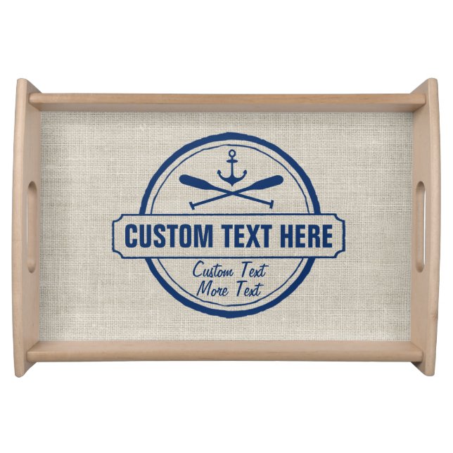 Custom Lake, Beach House & Boat Nautical Anchor Serving Tray (Front)