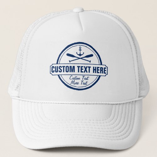 Custom Lake Beach House  Boat Nautical Anchor Trucker Hat