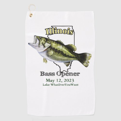 Custom LakeDate Illinois Bass Fishing Towel