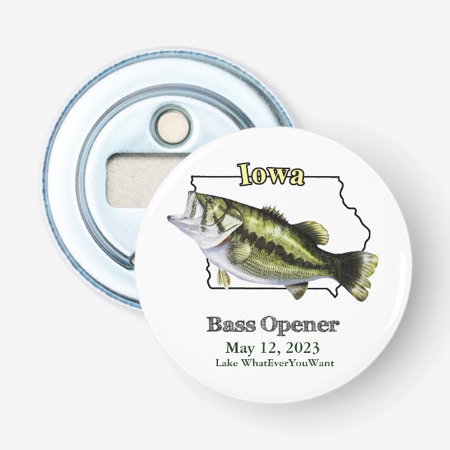 Custom Lake/Date Iowa Bass Opener (Front)