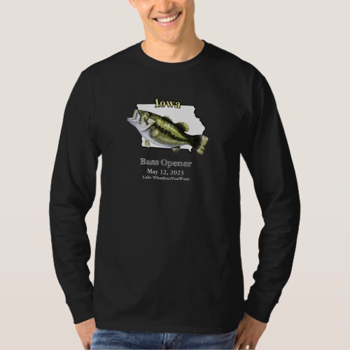 Custom LakeDate Iowa Bass Opener Dark T_Shirt