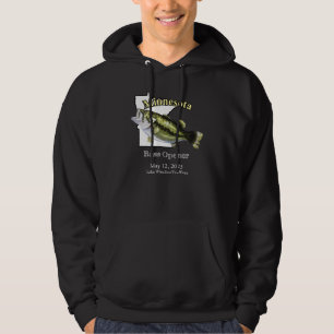 Custom Lake/Date Minnesota Bass Opener Dark Hoodie